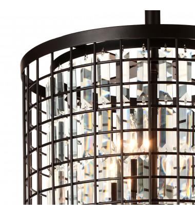  Meghna 6 Light Up Chandelier With Brown Finish (9697P17-6-192) - CWI