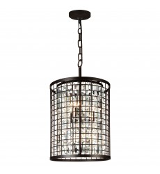  Meghna 6 Light Up Chandelier With Brown Finish (9697P17-6-192) - CWI