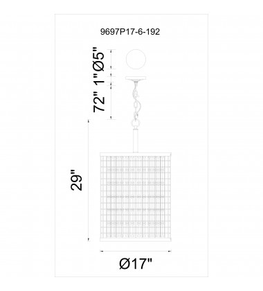  Meghna 6 Light Up Chandelier With Brown Finish (9697P17-6-192) - CWI