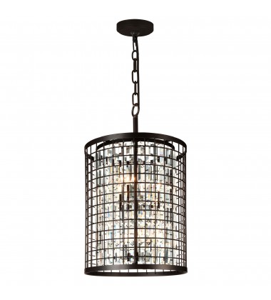  Meghna 6 Light Up Chandelier With Brown Finish (9697P17-6-192) - CWI