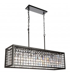  Meghna 4 Light Down Chandelier With Brown Finish (9697P36-4-192) - CWI