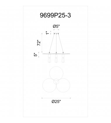 Ravi 3 Light Down Chandelier With Black & Gold Finish (9699P25-3-194) - CWI Ravi 3 Light Down Chandelier With Black & Gold Finish (9699P25-3-194) - CWI