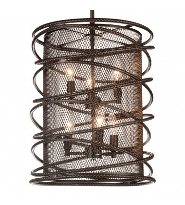  Darya 6 Light Up Chandelier With Brown Finish (9700P15-6-197) - CWI