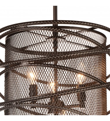  Darya 6 Light Up Chandelier With Brown Finish (9700P15-6-197) - CWI