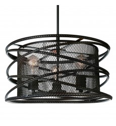  Darya 3 Light Up Chandelier With Brown Finish (9700P18-3-197) - CWI