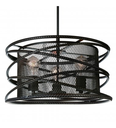  Darya 3 Light Up Chandelier With Brown Finish (9700P18-3-197) - CWI