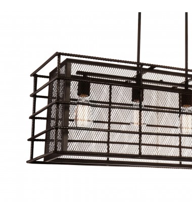  Darya 4 Light Down Chandelier With Brown Finish (9700P36-4-197) - CWI