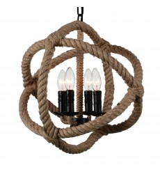  Padma 4 Light Up Chandelier With Black Finish (9706P17-4-101) - CWI