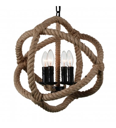  Padma 4 Light Up Chandelier With Black Finish (9706P17-4-101) - CWI
