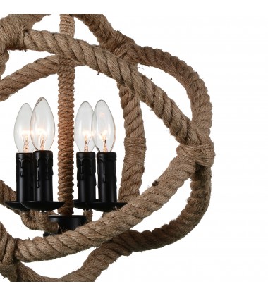  Padma 4 Light Up Chandelier With Black Finish (9706P17-4-101) - CWI