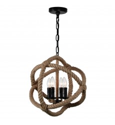  Padma 4 Light Up Chandelier With Black Finish (9706P17-4-101) - CWI