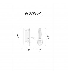  Bici 1 Light Wall Sconce With Silver Gray Finish (9707W8-187) - CWI