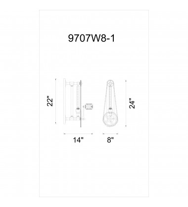 Bici 1 Light Wall Sconce With Silver Gray Finish (9707W8-187) - CWI Bici 1 Light Wall Sconce With Silver Gray Finish (9707W8-187) - CWI