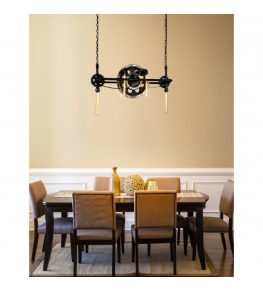  Oder 6 Light Down Chandelier With Silver Gray Finish (9712P41-6-187) - CWI