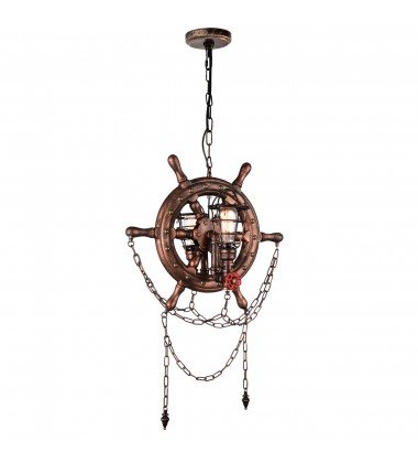  Manor 2 Light Up Chandelier With Speckled copper Finish (9718P22-2-210-B) - CWI