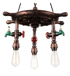  Manor 3 Light Down Chandelier With Speckled copper Finish (9718P22-3-210-A) - CWI