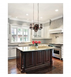  Manchi 4 Light Up Chandelier With Rust Finish (9722P25-4-211) - CWI