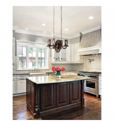  Manchi 4 Light Up Chandelier With Rust Finish (9722P25-4-211) - CWI