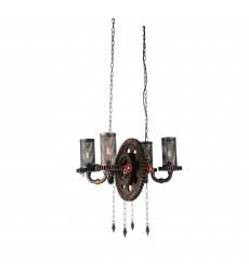  Manchi 4 Light Up Chandelier With Rust Finish (9722P25-4-211) - CWI