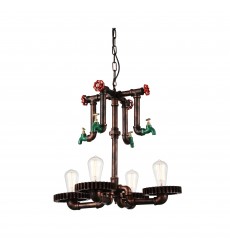  Soto 4 Light Up Chandelier With Speckled copper Finish (9724P23-4-210) - CWI