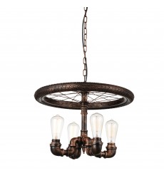  Union 4 Light Up Chandelier With Blackened Copper Finish (9725P20-4-211) - CWI