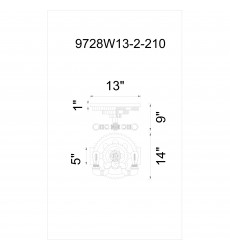  Manchi 2 Light Wall Sconce With Blackened Red Finish (9728W13-2-210) - CWI