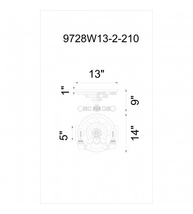  Manchi 2 Light Wall Sconce With Blackened Red Finish (9728W13-2-210) - CWI