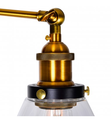  Eustis 1 Light Wall Sconce With Black & Gold Brass Finish (9735W7-1-101) - CWI