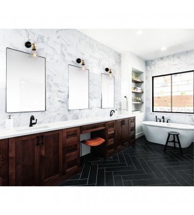  Eustis 1 Light Wall Sconce With Black & Gold Brass Finish (9735W7-1-101) - CWI