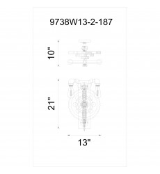  Soto 2 Light Wall Sconce With Gray Finish (9738W13-2-187) - CWI