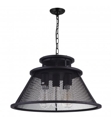  Savill 5 Light Down Chandelier With Reddish Black Finish (9745P20-5-219) - CWI