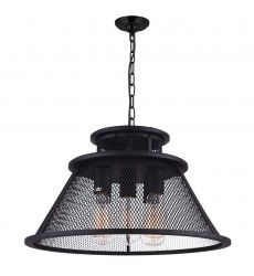  Savill 5 Light Down Chandelier With Reddish Black Finish (9745P20-5-219) - CWI