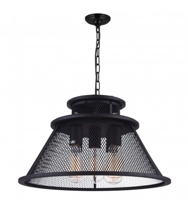  Savill 5 Light Down Chandelier With Reddish Black Finish (9745P20-5-219) - CWI