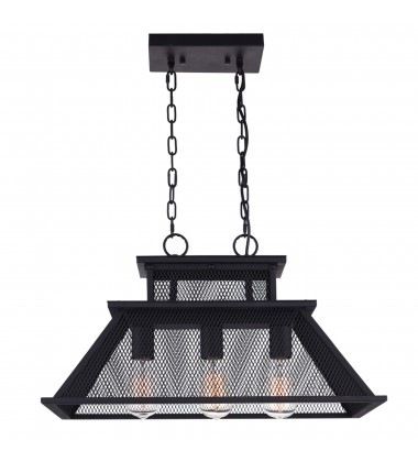  Savill 3 Light Island Chandelier With Reddish Black Finish (9745P24-3-219) - CWI