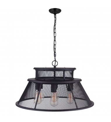  Savill 7 Light Down Chandelier With Reddish Black Finish (9745P26-7-219) - CWI