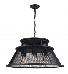  Savill 7 Light Down Chandelier With Reddish Black Finish (9745P26-7-219) - CWI