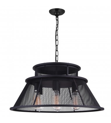  Savill 7 Light Down Chandelier With Reddish Black Finish (9745P26-7-219) - CWI