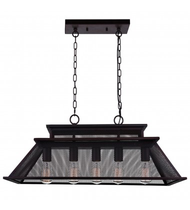  Savill 5 Light Island Chandelier With Reddish Black Finish (9745P32-5-219) - CWI