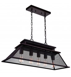  Savill 5 Light Island Chandelier With Reddish Black Finish (9745P32-5-219) - CWI