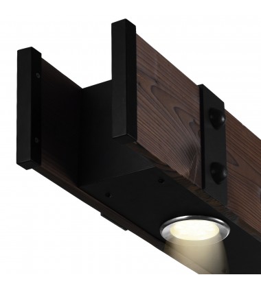  Pago Drum Shade Island Light With Black & Wood Finish (9748P59-4-101) - CWI