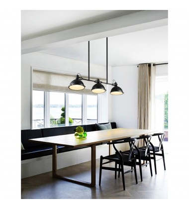  Strum 3 Light Island Chandelier With Black Finish (9760P50-3-101) - CWI