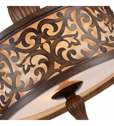  Nicole 3 Light Drum Shade Flush Mount With Brushed Chocolate Finish (9807C14-3-116) - CWI