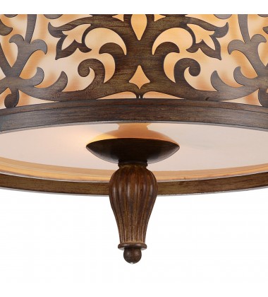  Nicole 3 Light Drum Shade Flush Mount With Brushed Chocolate Finish (9807C14-3-116) - CWI