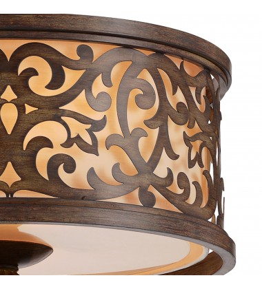  Nicole 3 Light Drum Shade Flush Mount With Brushed Chocolate Finish (9807C14-3-116) - CWI