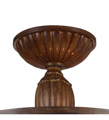  Nicole 3 Light Drum Shade Flush Mount With Brushed Chocolate Finish (9807C14-3-116) - CWI
