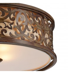  Nicole 5 Light Drum Shade Flush Mount With Brushed Chocolate Finish (9807C21-5-116) - CWI