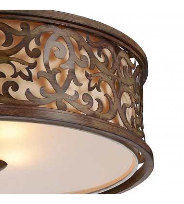 Nicole 5 Light Drum Shade Flush Mount With Brushed Chocolate Finish (9807C21-5-116) - CWI