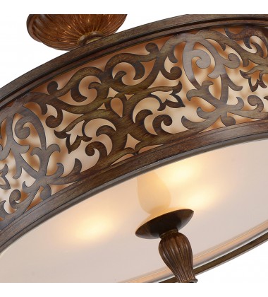  Nicole 5 Light Drum Shade Flush Mount With Brushed Chocolate Finish (9807C21-5-116) - CWI