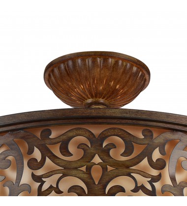  Nicole 5 Light Drum Shade Flush Mount With Brushed Chocolate Finish (9807C21-5-116) - CWI