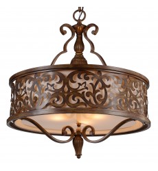 Nicole 5 Light Drum Shade Chandelier With Brushed Chocolate Finish (9807P21-5-116-A) - CWI